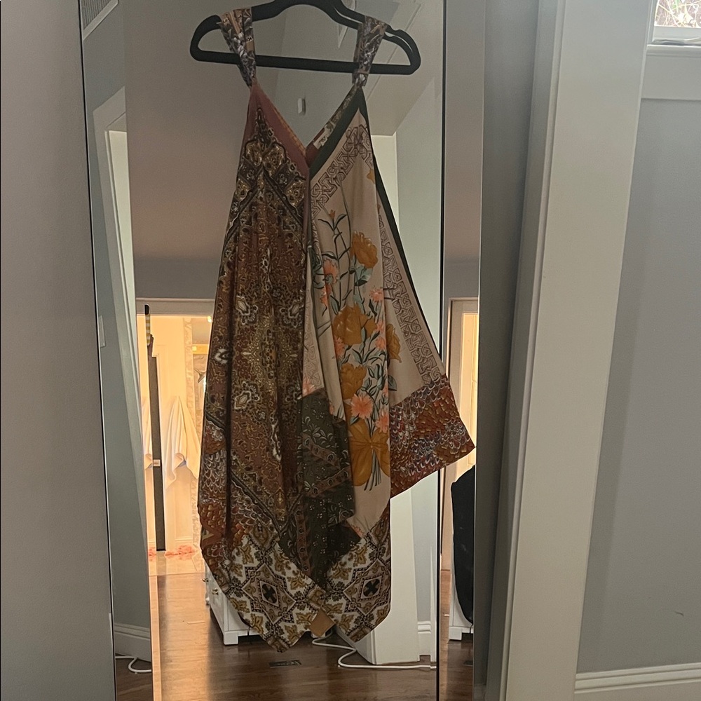 Anthropologie Floral Asymmetrical Dress
